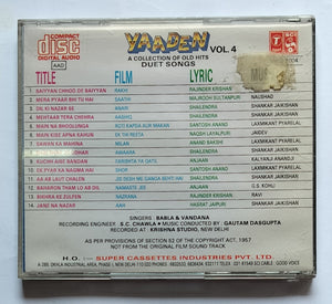 Yaaden - A Collection Of Old Hits Vol : 4 ( Singers : Babla & Vendana )