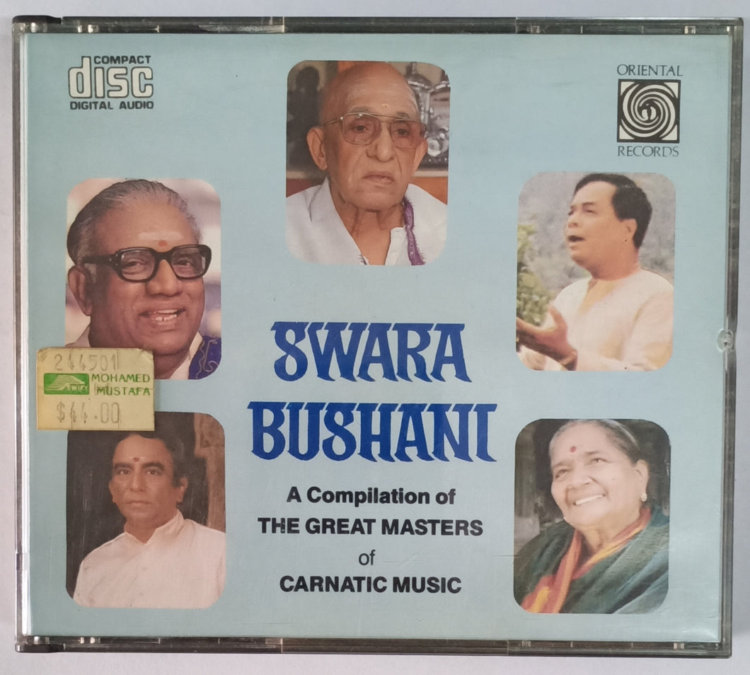 Swara Bushani ( A Compilation Of The Great Masters Of Carnatic Music ) Made In USA 2 Cds Pack