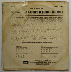 Violin Maestro M. S . Gopalakrishnan