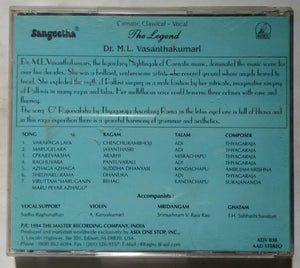 The Legend Dr M. L. Vasanthakumari Carnatic classical Vocal