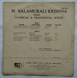 M. Balamurali Krishna - Sings Classical & Traditional Songs