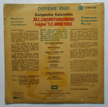 Doyens ' Duo - M . L. Vasanthakumari , Palghat T. S. Mani Iyer , Kumari Kanya Kumari . "