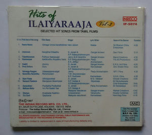 Hits Of Ilaiyaraaja " Vol : 2 " Inreco ( Selected Hit Songs From Tamil Films )