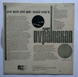 Great Master Great Music - Pandit D. V. Paluskar " Hindi Classical " By Premission All India Radio