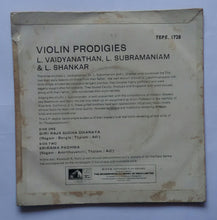 Violin Prodigies " L . Vaidyanathan , L . Subramaniam , L . Shankar . "