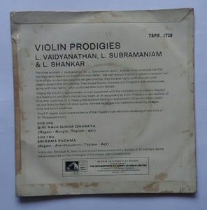 Violin Prodigies " L . Vaidyanathan , L . Subramaniam , L . Shankar . "