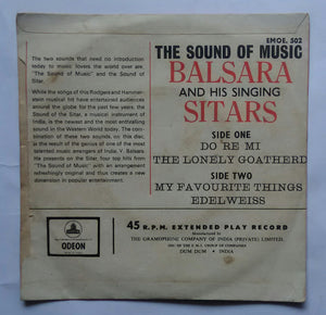 The Sound Of Music - Balsara And His Singing Sitars " EP , 45 RPM "